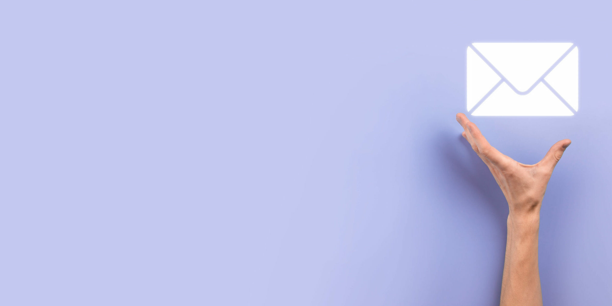 Male Hand Holding Letter Icon,email Icons .contact Us By Newsletter Email And Protect Your Personal Information From Spam Mail. Customer Service Call Center Contact Us.email Marketing And Newsletter