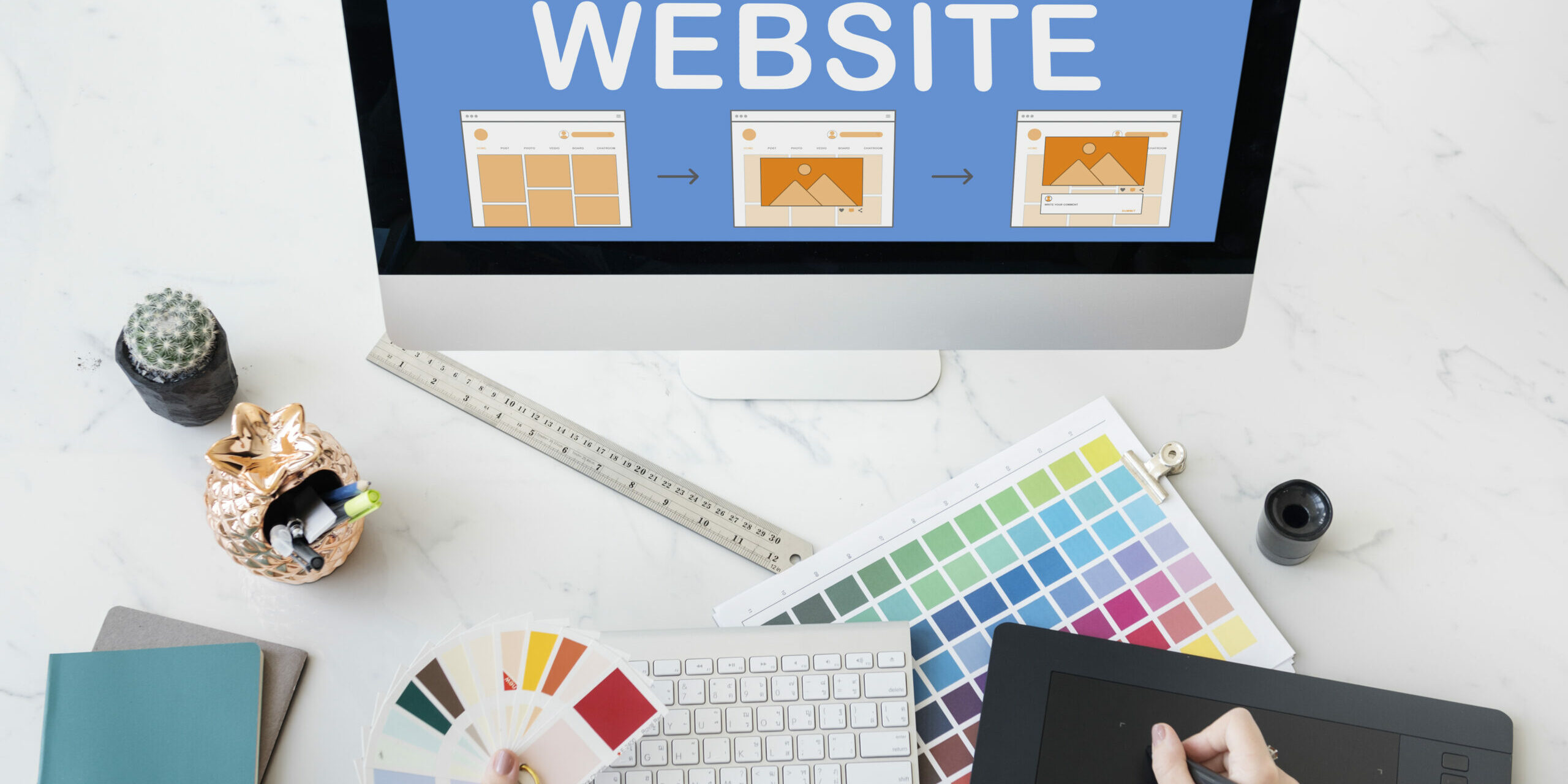 website design and development on a computer